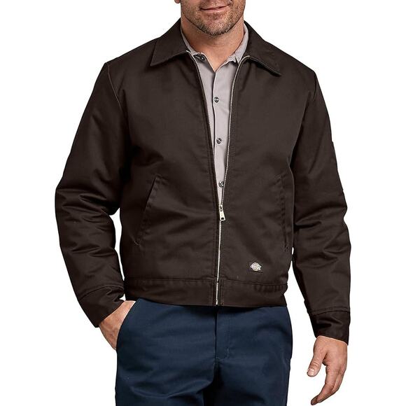 NWT Dickies Men's Lined Eisenhower Jacket Dark Brown Durable Workwear , Size M - Picture 1 of 5